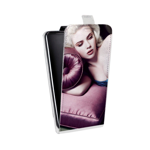 Дизайнерский вертикальный чехол-книжка для HTC Desire 12 Plus Скарлет Йохансон