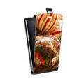 Дизайнерский вертикальный чехол-книжка для HTC Desire 200 Новогодние шары