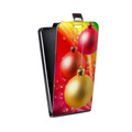 Дизайнерский вертикальный чехол-книжка для HTC Desire 200 Новогодние шары