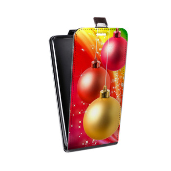 Дизайнерский вертикальный чехол-книжка для Samsung Galaxy J1 mini Prime (2016) Новогодние шары (на заказ)
