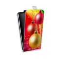 Дизайнерский вертикальный чехол-книжка для HTC Desire 601 Новогодние шары