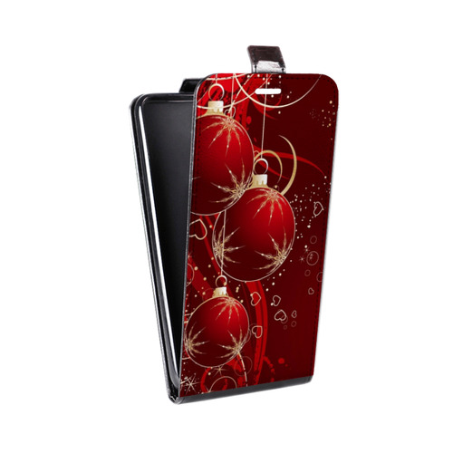 Дизайнерский вертикальный чехол-книжка для Huawei Honor 50 Новогодние шары
