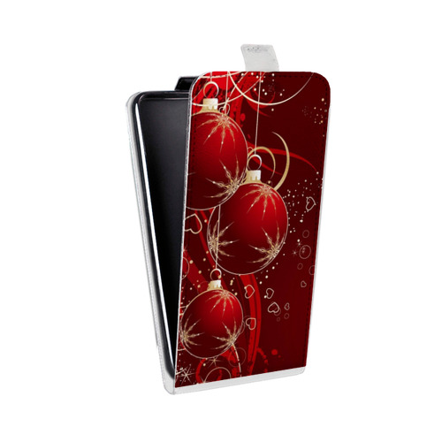 Дизайнерский вертикальный чехол-книжка для Huawei Nova 3i Новогодние шары