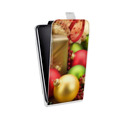 Дизайнерский вертикальный чехол-книжка для HTC Desire 601 Новогодние шары