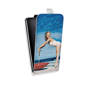 Дизайнерский вертикальный чехол-книжка для Iphone 5s Мерлин Монро (на заказ)