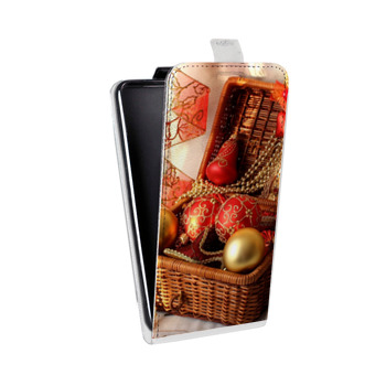 Дизайнерский вертикальный чехол-книжка для Samsung Galaxy S6 Edge Новогодние шары (на заказ)