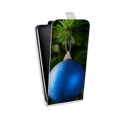 Дизайнерский вертикальный чехол-книжка для LG L70 Новогодние шары