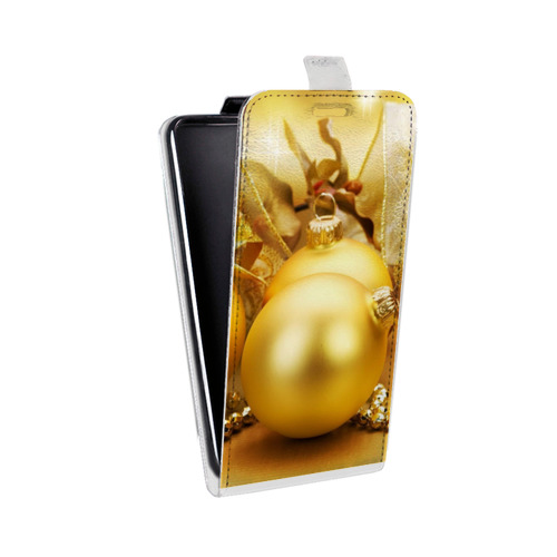 Дизайнерский вертикальный чехол-книжка для Huawei Nova 3i Новогодние шары