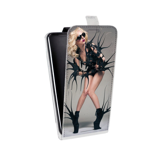 Дизайнерский вертикальный чехол-книжка для Alcatel 1C Леди Гага