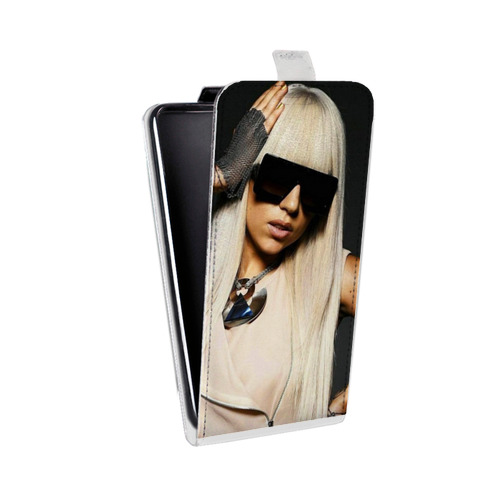 Дизайнерский вертикальный чехол-книжка для HTC Desire 601 Леди Гага