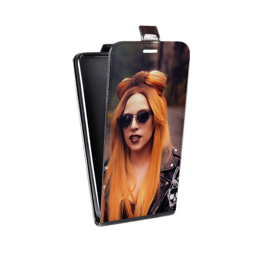 Дизайнерский вертикальный чехол-книжка для HTC Desire 530 Леди Гага