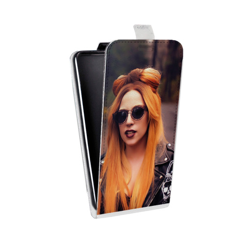 Дизайнерский вертикальный чехол-книжка для HTC Desire 601 Леди Гага