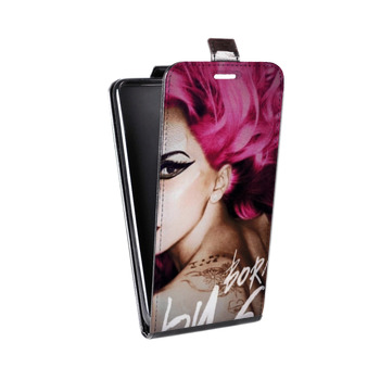 Дизайнерский вертикальный чехол-книжка для Iphone 5s Леди Гага (на заказ)