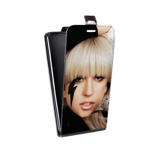 Дизайнерский вертикальный чехол-книжка для HTC Desire 200 Леди Гага