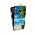 Дизайнерский вертикальный чехол-книжка для LG Joy Пляж