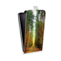 Дизайнерский вертикальный чехол-книжка для Sony Xperia go Лес
